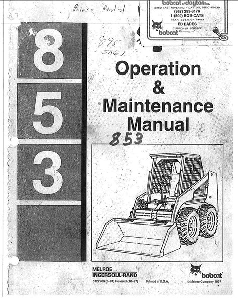 bobcat 853 skid steer specs|bobcat 853 operator manual.